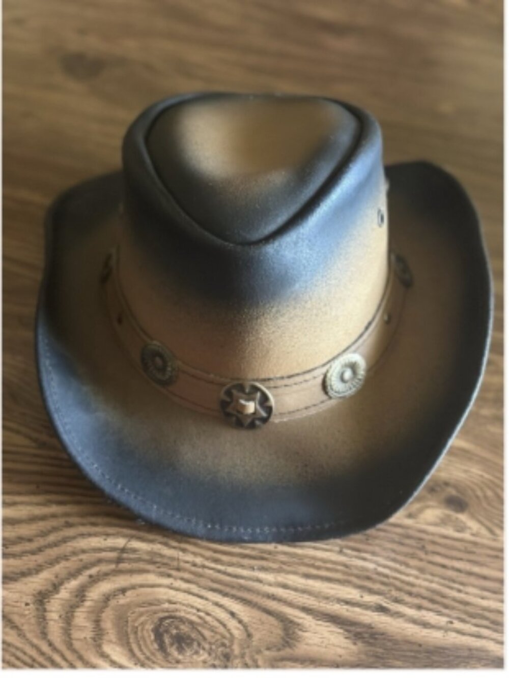 🤠 LESA Collection Western Leather Hat | Small | Distressed Cowboy Style 🖤🤎